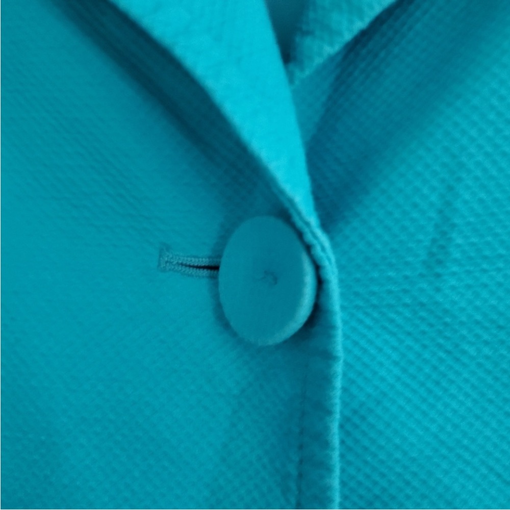 Talbots One-Button Swing Jacket Turquoise Size 12 - image 5